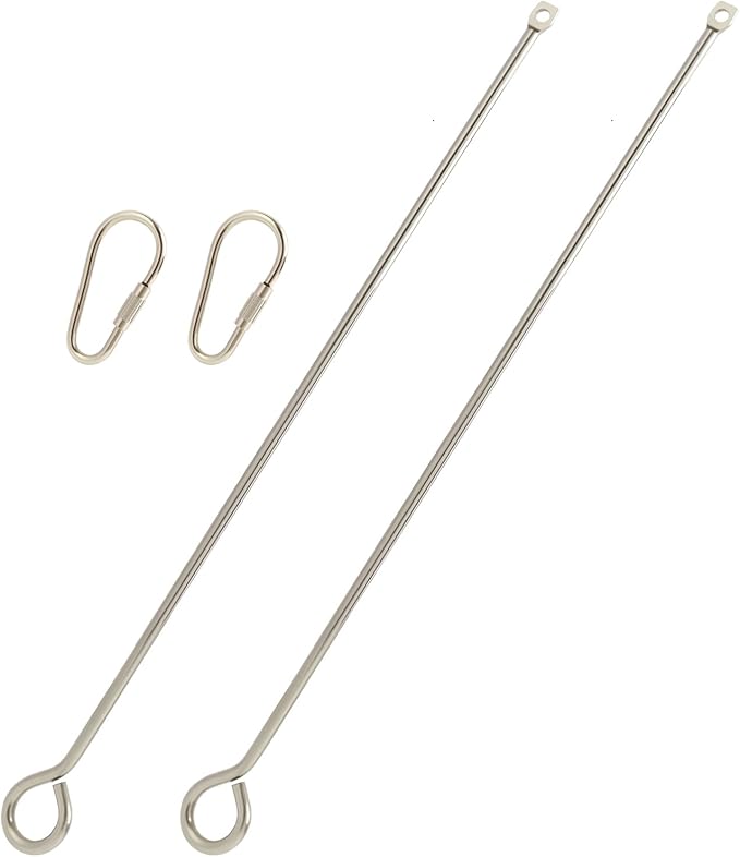 2 Pcs Bird Treats Skewer Hanging Parrot Fruit Feeder, 10.6 Inch Stainless Steel Bird Cage Food Holder and Skewer for Fruit, Durable Foraging Toy Suitable for Parakeets, Conures, and Other Small Birds