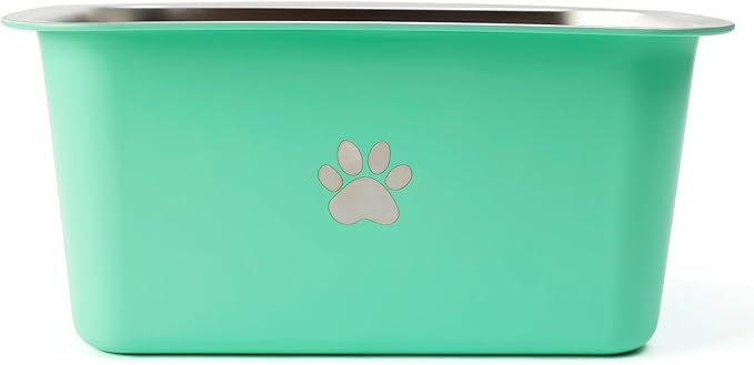 2.5 Gallons 40 Cup Non Slip Stainless Steel Large Dog Water Bowls, Outdoor Metal Dog Bowls Extra Large Breed, High Capacity Water Bowl for Big Giant Huge Dogs, Aqua