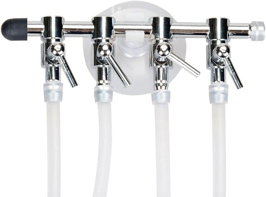 Aquarium Air Pump Splitter 13 in 1 Set 4-Way Air Flow Control Lever Valve & 4 Non-Return Check Valves & 8 Suction Cups for Fish Tank Airline Air Tube Hose