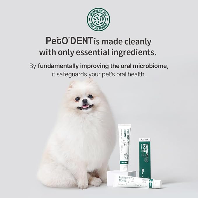 PetO’Dent Enzymatic Toothpaste for Dogs, Freshens Breath & Cleans Teeth, Reduces Plaque & Tartar, Safe for Puppies with No Artificial Ingredients, Oral Biome, Gum Care, 2.37 oz