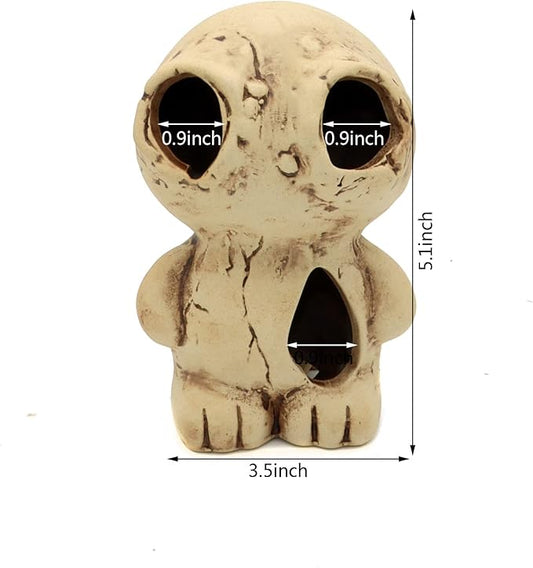 ALEGI Aquarium Ceramic Decoration Mountain, Cave Rock for Cichlids, Betta Fish Tank (Monster)