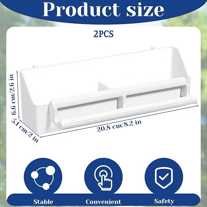 2 Pack Bird Feeder for Cage, Hanging Plastic Bird Food and Water Dispenser with Perches Birds Bowls for Parakeet, Cockatiel, Canary, Parrot