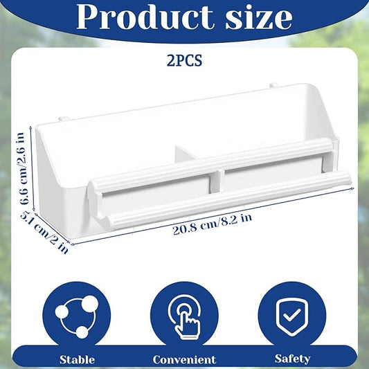 2 Pack Bird Feeder for Cage, Hanging Plastic Bird Food and Water Dispenser with Perches Birds Bowls for Parakeet, Cockatiel, Canary, Parrot