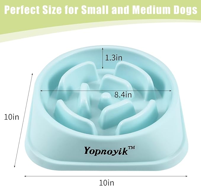 2 Pack Slow Feeder Dog Bowls for Healthy Eating, Non-Slip and Anti-Choking Design, Reduces Bloating & Overeating for Large Dogs, Easy to Clean