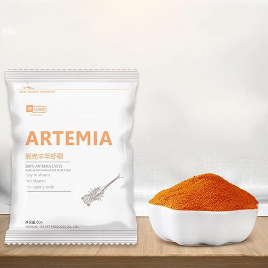 60G Brine Shrimp Shelling Eggfood Aquarium Hatching Tropic Fish Food for Feeding Baby Fishes Artemia Shelling Eggs