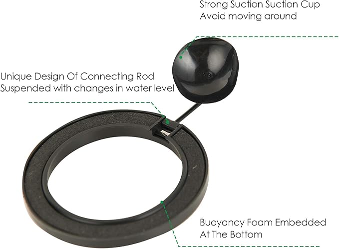 ZRDR Fish Feeding Ring, 2 Pack Black Aquarium Floating Food Feeder Circle Small Round and Square with Flexible Lever Suitable and Suction Cup, Reduces Fish Feeder Waste and Maintains Water Quality