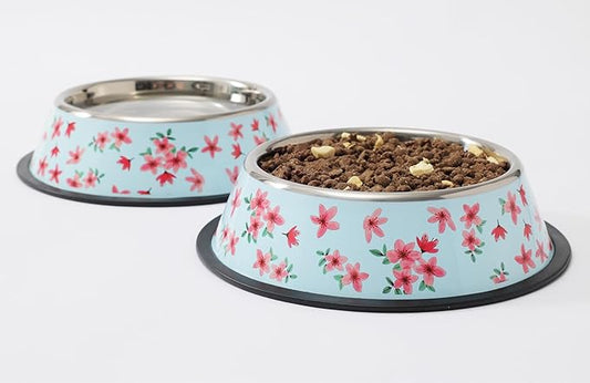 Stainless Steel Dog Bowls, Food and Water Non Slip Anti Skid Stackable Pet Puppy Dishes for Small, Medium and Large Dogs (2 Pack)