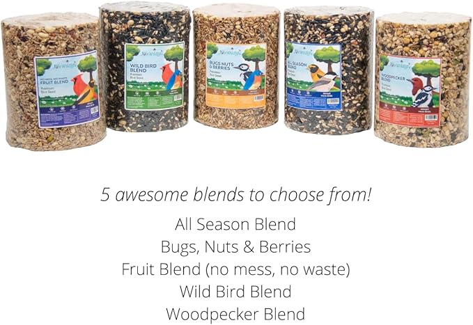4-Pack JCs Wildlife Woodpecker Blend Bird Seed Large Cylinder, 5 lb