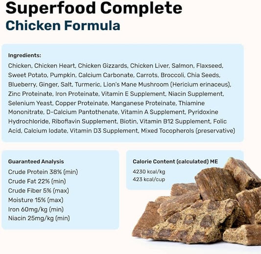 Superfood Complete, Air-Dried Adult Dog Food - High Protein, Zero Fillers, Superfood Nutrition by Katherine Heigl (24 oz., Premium Chicken)