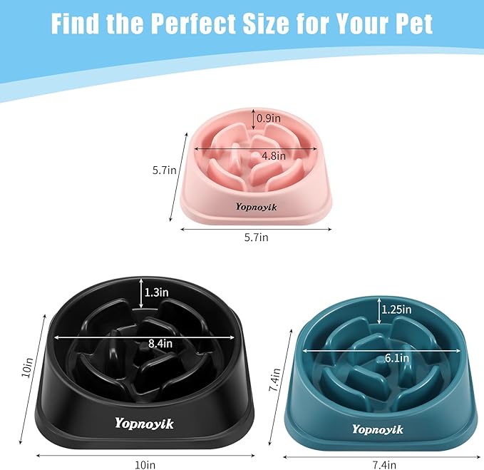 2 Pack Slow Feeder Dog Bowls for Healthy Eating, Non-Slip and Anti-Choking Design, Reduces Bloating & Overeating for Small Dogs, Easy to Clean