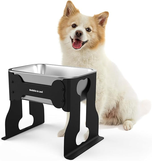 0.85 Gallon Elevated Dog Bowl, 10" Raised Dog Bowl with Stand for Medium Breed, Full Metal for Joint Pressure Relief, Easy Clean for Indoor Outdoor