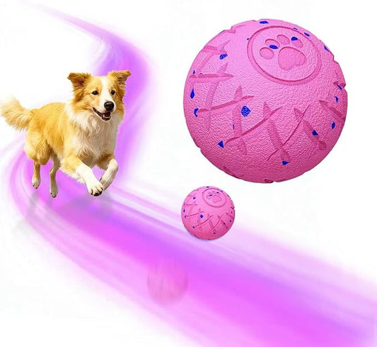 Smart Interactive Dog Toy, Automatic Moving, Bouncing and Stimulation, Silent Foam Material, IP54 Waterproof Rating, Active Rolling,Dog Ball for Medium and Large Dogs,Dog Birthday (Pink)