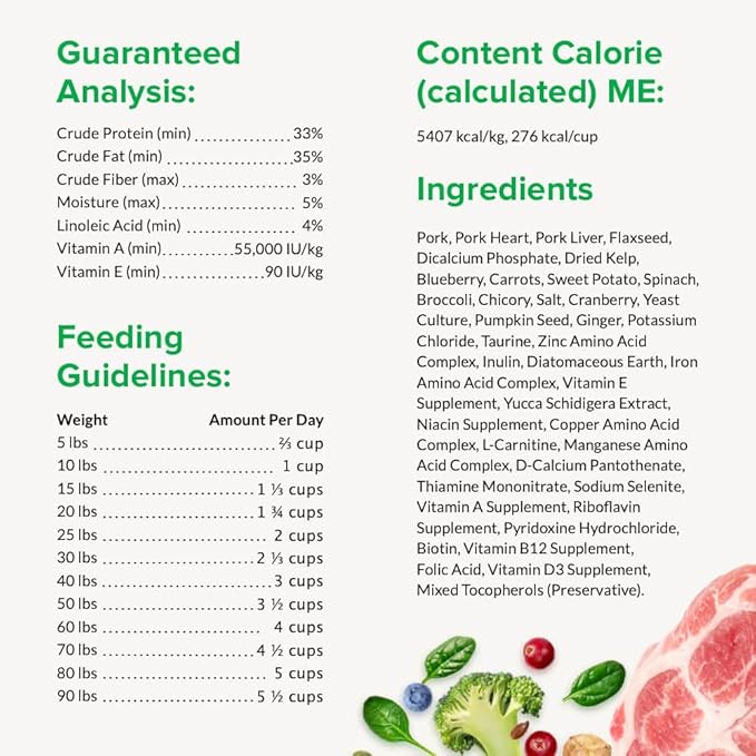 ULTIMATE PET NUTRITION Nutra Complete Freeze Dried Raw Dog Food, Veterinarian Formulated with Antioxidants, Prebiotics & Amino Acids (5 Ounce, Pork)