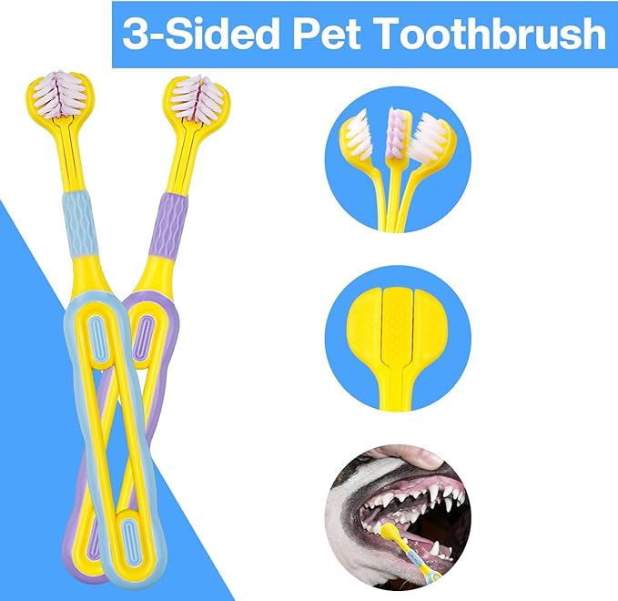 7 Pack Dog Toothbrush Kit,360º Pet Toothbrush Soft Nano Bristles Tooth Brush for Cat Dog Puppy Kitten Dental Care, Oral Hygiene
