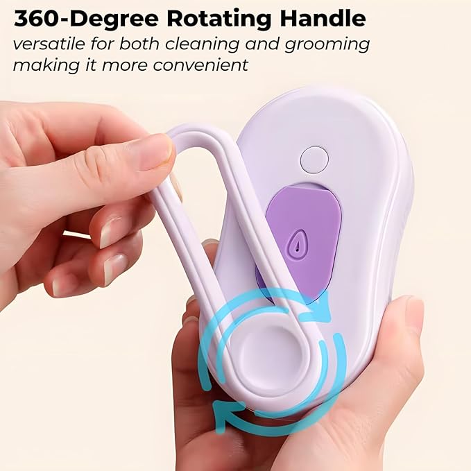 2-Pack Cat Steam Brush for Shedding, Rechargeable 4-in-1 Multifunctional Grooming Tool for Cats & Dogs - Deshedding, Cleaning, Massage & Detangling,2-Pack Pet Finger Toothbrush (Orange, Purple)