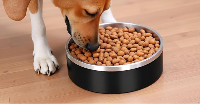 100 Oz Black Dog Water Bowls for Dogs, Extra Large Outerdoor Dog Bowls Stainless Steel Cats Puppy Insulated Compound Festival Gifts for Dogs Mom Family Lover (100OZ, Black)