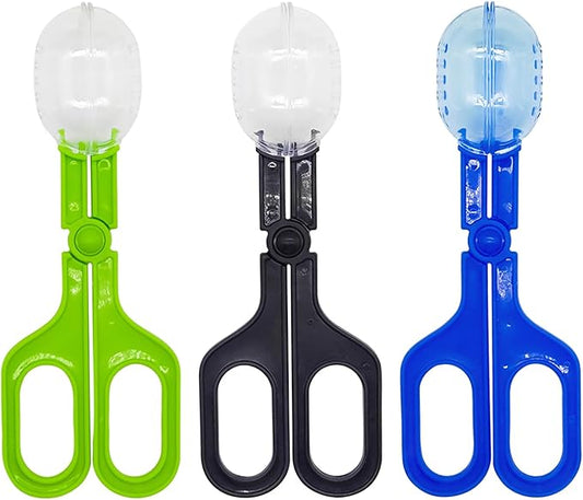 ZLY 3 Pack Reptile Feeding Clamp,Reptile Poop Scoop Reptile Feeding and Cleaning Tool,Plastic Reptile Feeding Clamp for Tortoise Lizard Frog Spider and Other Small Animals