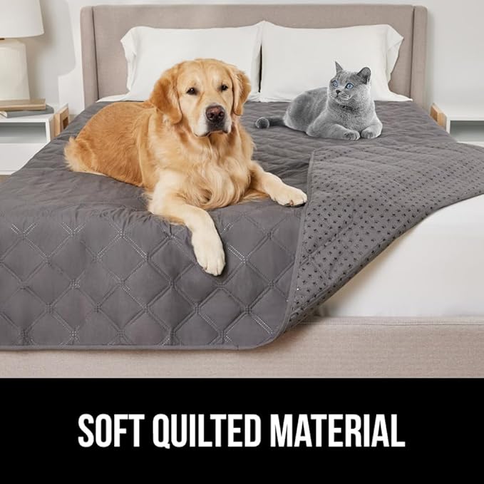 GORILLA GRIP Waterproof Dog Blanket, 82x82 Couch Cover for Dogs Washable, Protects Sofa, Furniture, Crate, Car, RV Essentials Pet Supplies, Tear and Slip Resistant Leakproof Cushion Cover, Charcoal