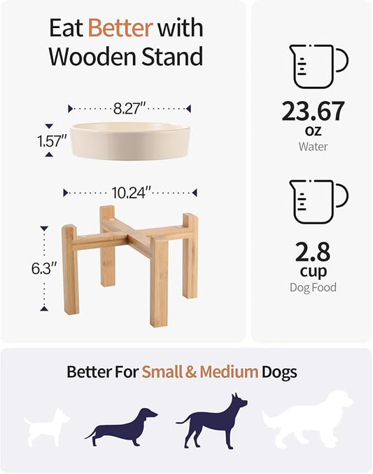 8.26 in Milk White Dog Bowl Slow Feeder Ceramic for Medium and Large Breed,Elevated/Raised Slow Feeding Dog Food Water Dish Heavy Weighted,Puppy Dish for Fast Eaters,Puzzle Eating Bowl Meteor