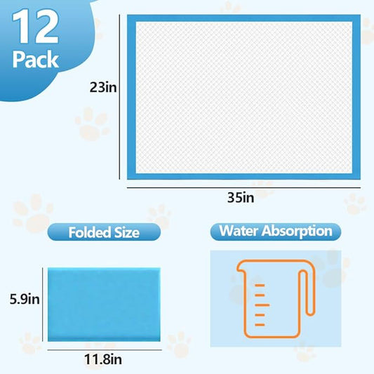 23"x36" 28 Count Pee Pads for Dogs, 6-Layer Super Absorbent, Leak-Proof Quick Dry with Gift Bag, Training Pads for Cats, Rabbits