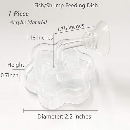 Aquarium Shrimp/Small Fish Feeding Dish Feeder Dish, Acrylic Material, Mini Size (Magnolia Shaped)