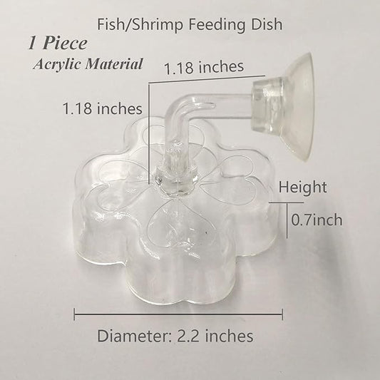 Aquarium Shrimp/Small Fish Feeding Dish Feeder Dish, Acrylic Material, Mini Size (Clover Shaped)
