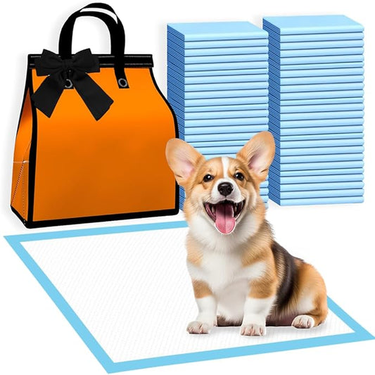 23"x23" 25 Count Pee Pads for Dogs, 6-Layer Super Absorbent, Leak-Proof Quick Dry with Gift Bag, Training Pads for Cats, Rabbits