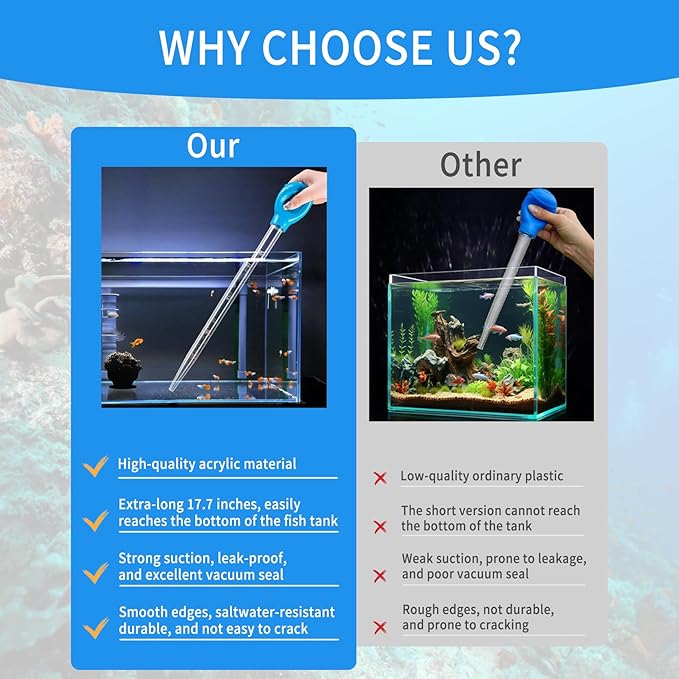 1 Piece Aquarium Coral Feeder with 1 Piece Stainless Steel Feeding Long Tweezers Syringe Spot Coral Feeder Reptile Feeding Tools for Aquatic Plant Reef Anemones Lionfish (Blue, Silvery)