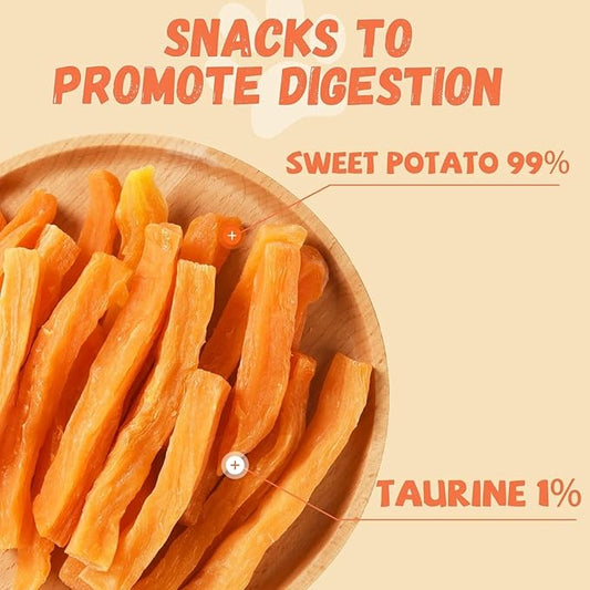Sweet Potato Dog Treats, Healthy Low Fat Dog Chews Rawhide Free Grain Free Training Treats for Small Medium Large Dogs 27-31 Counts