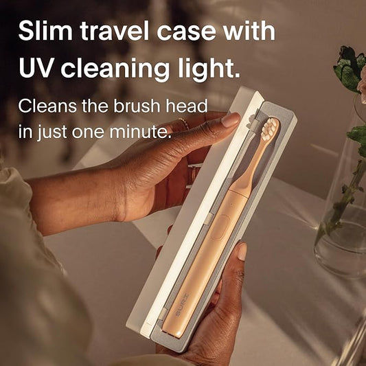 SURI 1.0 Sonic Electric Toothbrush with UV Cleaning Travel Case | 40+Day Battery | Designed in California | Electric Toothbrush for Adults | Travel Toothbrushes | Tooth Brush | Pink