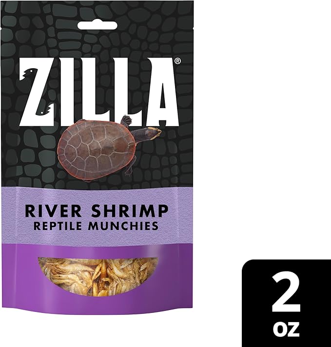 Zilla Reptile Food Munchies River Shrimp for Turtles, Salamanders, Axolotls, and Large Tropical Fish, 2-Ounce
