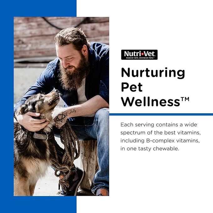 Nutri-Vet Multi-Vite Chewables for Adult Dogs, Daily Multivitamin & Mineral Supplement for Overall Health, Immune Support, and Balanced Nutrition, 180 Count