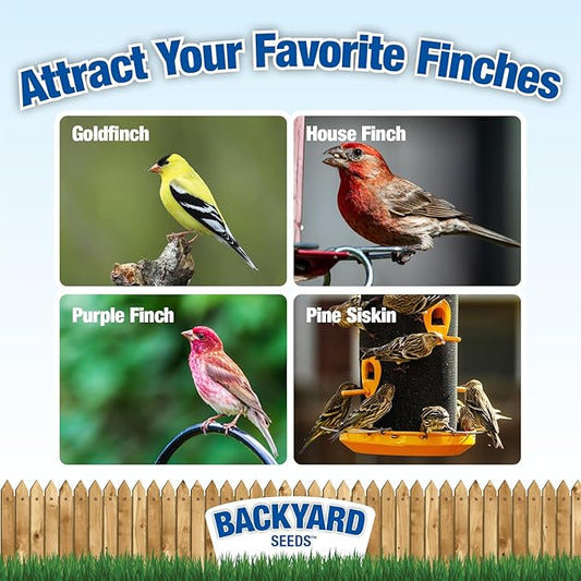Backyard Seeds Finch Frenzy Wild Bird Seed Mix - for Small Songbirds - Attracts Goldfinches, House Finches, Purple Finches & More (40 Pounds)