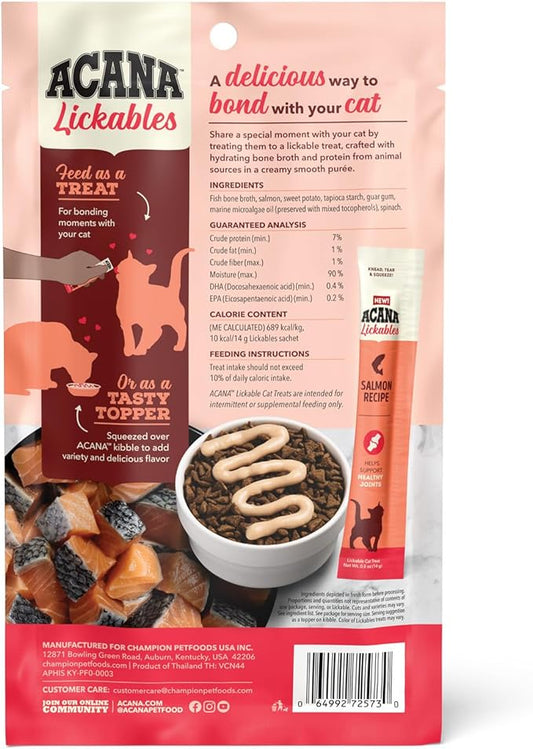 ACANA Lickables Cat Treats Salmon Recipe .5oz Tubes (5 Count)