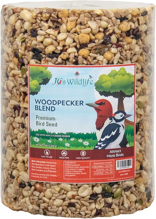 4-Pack JCs Wildlife Woodpecker Blend Bird Seed Large Cylinder, 5 lb