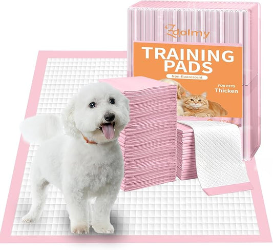 Pet Toilet Training Pads 50 Count Disposable Puppy Pee Pads for Dogs, Ultra Absorbent|Quick Dry|Leak-Proof Pet Potty Pads for Dog, Cat, Rabbits and Guinea Pigs (Pink, 13" x 18"-50 Count)