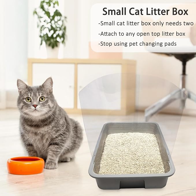 4PCS Cat Litter Box Pee Shields,Transparent Easy Clean Splash Guard for Open Top Litter Pan 14.5×11.5in- Litter Box Not Included(4PC)