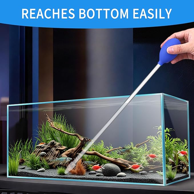 1 Pc 18.5 in Long Pipette with 1 Pc Stainless Steel Feeding Long Tweezers for Fish Tank Coral Food Feeder Long Syringe Aquarium Coral Feeding Tube for Marine Fish Reef Aquatic Plant