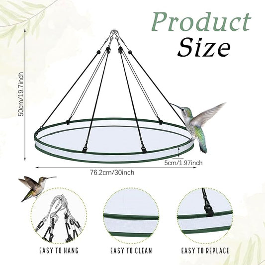 Universal Wild Bird Seed Catcher Hanging Hoop Platform Bird Seed Catcher Tray for Hummingbird Feeders Bee Feeder Outdoor Garden Accessories(1 Pieces,30 Inch)