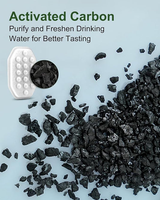 12 Pack Cat Water Fountain Filters with 12 Pack Pre-Filter Sponges Set for 3.2L/108oz Pet Cat Water Fountain, Pet Fountain Filter Replacement