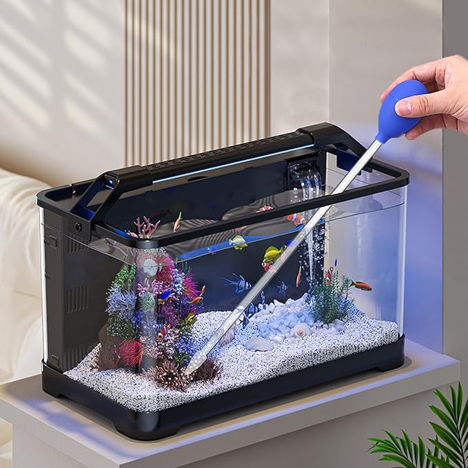 1 Pc 18.5 in Long Pipette with 1 Pc Stainless Steel Feeding Long Tweezers for Fish Tank Coral Food Feeder Long Syringe Aquarium Coral Feeding Tube for Marine Fish Reef Aquatic Plant