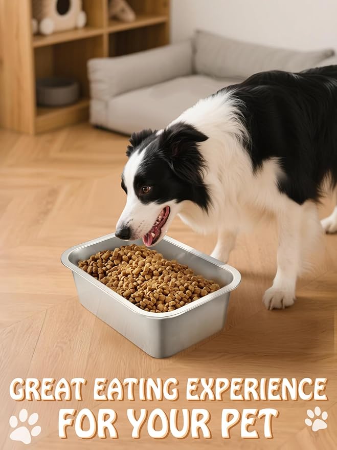 1.5 Gallons Large Dog Bowls - Food Grade Stainless Steel Dog Water and Food Bowl No Spilling, High Capacity for Medium Large Breed Dogs Indoor Outdoor