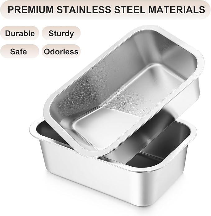 2 Pcs Stainless Steel Bowls for Large Dogs High Capacity Metal Dogs Food and Water Bowls for Big Pets