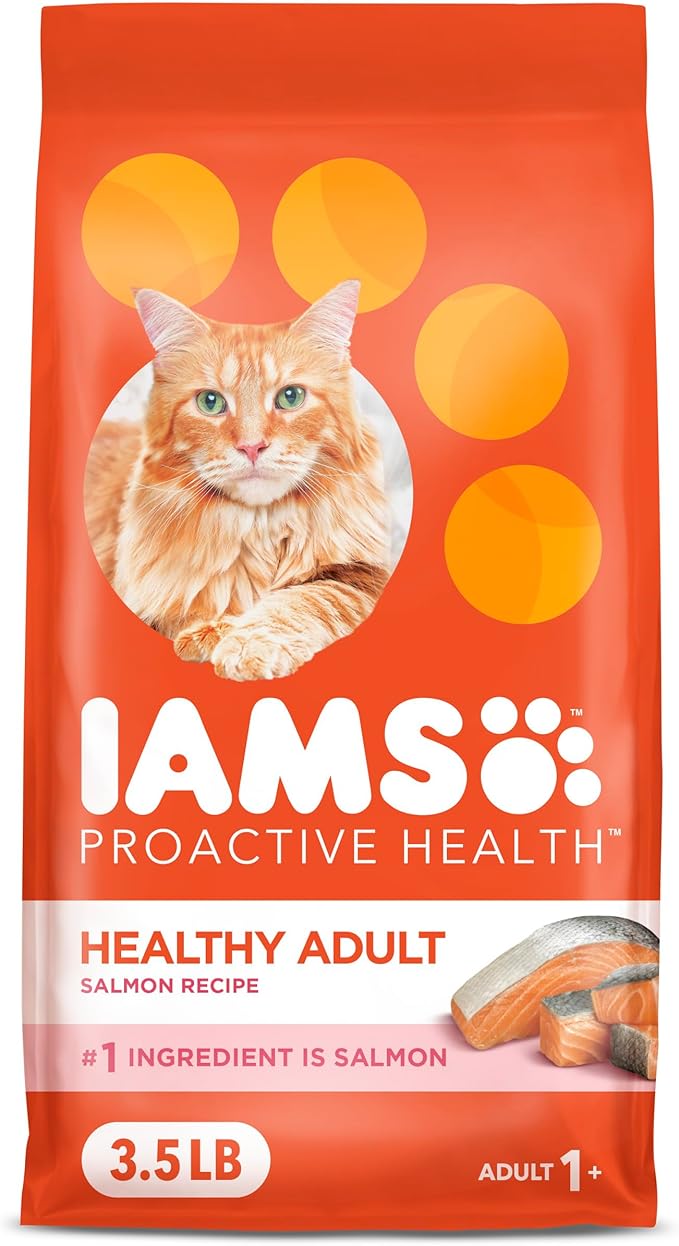 IAMS Proactive Health Adult Healthy Dry Cat Food with Real Salmon, 3.5 lb. Bag