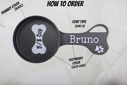 Personalized Dog Food Scoop Custom Scooper Pet Kibble Scoop Food Dispenser Dog Measuring Cup Custom Pet Accessories Gift Idea For Dog Lover (6oz - 3/4cup)