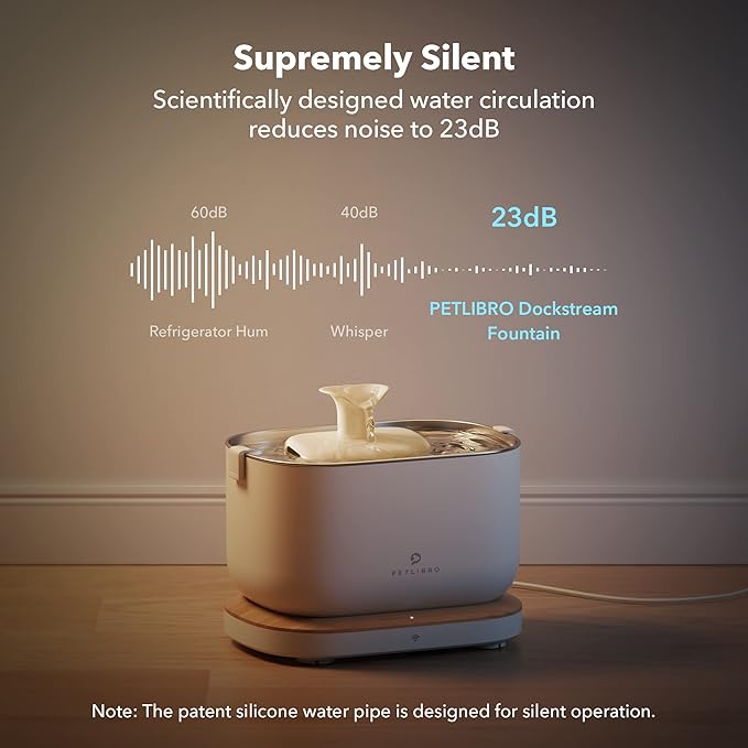 PETLIBRO App-Controlled Cat Water Fountain, Pet Water Fountain with Stainless Steel Tray, Water Fountains for Cats Indoor with Drinking Monitoring, Cat Fountains for Drinking with 2 Wireless Pumps