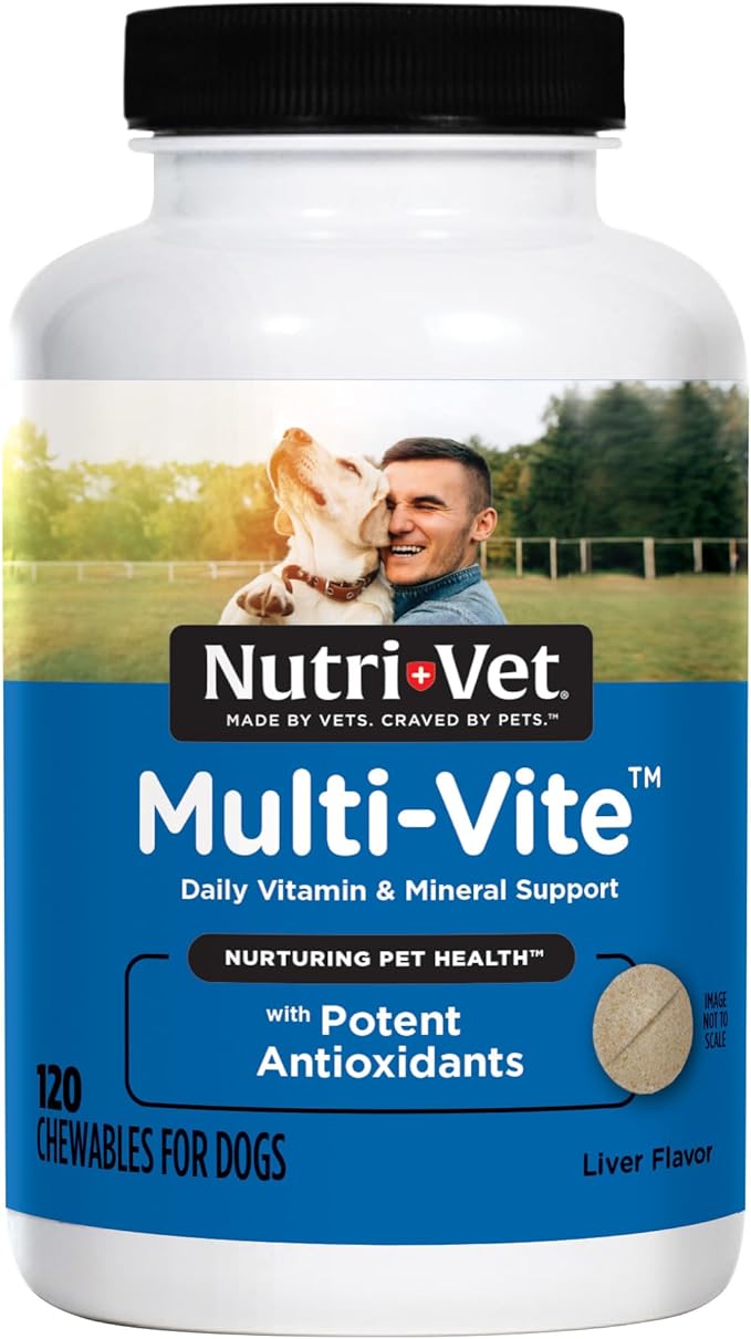 Nutri-Vet Multi-Vite Chewables for Adult Dogs, Daily Vitamin and Mineral Support, Potent Antioxidants, Supports a Balanced Diet, 120 Count
