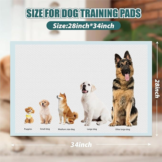 GWT Puppy Pads Extra Large 28x34 Inch - 40 Count Dog Pee Pads, Ultra Absorbent 5-Layer Leak-Proof Potty Training Pads for Dogs, Puppies, Cats & All Pets | XL Disposable Pee Pad Indoor Outdoor Use