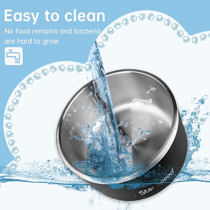 200oz Large Stainless Steel Dog Bowl. Extra Large Dog Water Bowls for Large Dogs with Rubber Bottom, Drop Resistant and Durable, Keeps Cold, Fits Different Size Big Dog Food Bowls. (200 OZ, Black)