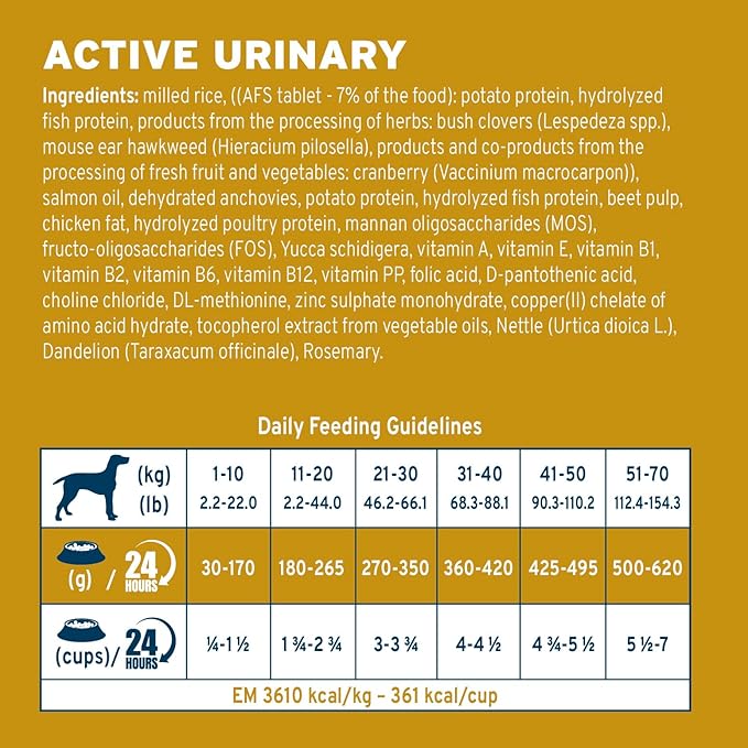 Forza10 Active Urinary Care Dog Food - 3.3 Pounds, Limited Ingredient Dry Dog Food for Urinary Support, UTI and Struvite Stone Management with Fish Protein & Cranberry, Fish Flavor